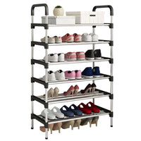 1 x RAW Customer Returns BTGGG Shoe Rack with 6 Tiers, Space Saving Shoe Organizer, Slim Shoe Storage, Plastic Shelf Holds 20-25 Pairs of Shoes for Hallway, Living Room, Bedroom, Black - RRP €12.25