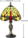 1 x RAW Customer Returns MIAOKE Tiffany Style Table Lamp, Vintage Table Lamp Handcraft Stained Glass Lampshade Table Lamps for Bedroom Bedside Lamp Study Office Light-W-Dragonfly  - RRP €68.84