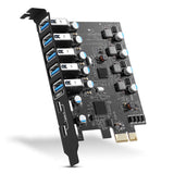 1 x RAW Customer Returns PCIE to USB 3.0 Card 7-Port 2 x USB C, 5 x USB A , PCI Express USB 3.2 3.1 Gen1 Expansion Card 5 Gbps Internal USB Hub Converter Host Card for Desktop PC Windows 10 8 7 XP MAC OS - RRP €32.71