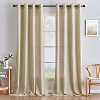 1 x RAW Customer Returns MIULEE curtains bedroom curtain beige curtain living room linen look curtains with eyelets window semi-transparent curtain modern interior balcony door kitchen curtains 140 x 225 cm - RRP €26.62