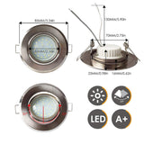 1 x RAW Customer Returns LAMPAOUS LED recessed spotlights set of 12 aluminum recessed lights with 5 watt 400lm LED ceramic module  ceiling spots ceiling lights warm white 230V 30mm installation depth 30 degrees pivoting flat round - RRP €56.46