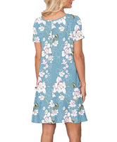 24 x Brand New WNEEDU Floral Summer Dresses for Women, Short Sleeve Tank Top, Summer Dress with Pockets S,Light Blue Floral  - RRP €547.2