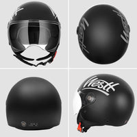 1 x RAW Customer Returns Westt jet helmet with visor motorcycle helmet men women helmet motorcycle scooter helmet moped helmet chopper retro moped ECE DOT certified - RRP €57.0