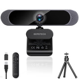 1 x RAW Customer Returns DEPSTECH 4K Zoomable Streaming Webcam with Microphone for PC, Remote Control, 1 3 Sony Sensor, Dual Noise-Canceling Mic, 3X Zoom, Autofocus 8MP HD, for Laptop Mac, Video Call, Zoom, Skype - RRP €68.57