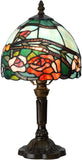 1 x RAW Customer Returns Bieye L30736 Tiffany Style Stained Glass Table Lamp, 8 Wide Shade, 15 Height, Red - RRP €109.0