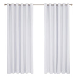 1 x RAW Customer Returns Deconovo curtains blackout curtain living room thermal curtain cold protection eyelets window decoration, 229 x 229 cm height x width , silver grey, set of 2 - RRP €67.49