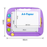 1 x RAW Customer Returns SGILE Large Magnetic Painting Board Magic Board, 42x32cm Drawing Board Magic Painting Board with 4 Shape Stamps for Children from 3 Years Gift, Purple - RRP €22.99