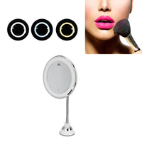 2 x RAW Customer Returns Agatige 10x Magnification Illuminated Makeup Mirror, 3 Adjustable Touch Control Brightness Small Led Light Makeup with Locking Suction Cup Base for Bathroom Vanity Shower and Travel - RRP €40.8