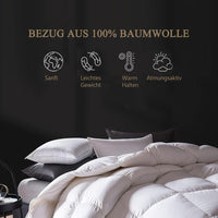 1 x RAW Customer Returns DWR summer duvet 135x200cm, light summer down duvet, airy feather duvet 100 cotton, soft down and feathers, quilt 135x200cm, Oeko-Tex certified, white - RRP €62.11