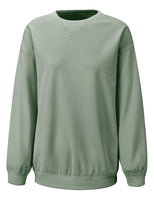 1 x RAW Customer Returns Tapata Women s Round Neck Sweatshirts Long Sleeve Pullover Sweatshirt Soft and Comfortable Top Drop Shoulders Loose Fit, Green, S - RRP €33.26