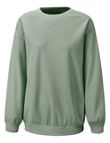 1 x RAW Customer Returns Tapata Women s Round Neck Sweatshirts Long Sleeve Pullover Sweatshirt Soft and Comfortable Top Drop Shoulders Loose Fit, Green, S - RRP €33.26