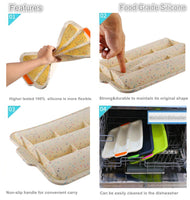 1 x Brand New KeepingcooX Baguette baking tray for 3 baguettes , 34x24x3 cm - Baguette tray, non-stick silicone baguette mold Bread crisping tray, loaf baking mold, perfectly bakes French bread, breadsticks and rolls - RRP €18.88