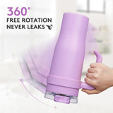 1 x RAW Customer Returns Autsel 1200ml with handle and straw lid vacuum insulated travel bottle made of high-quality stainless steel for hot and cold purple - RRP €25.08