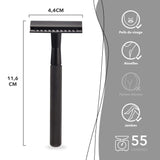 1 x RAW Customer Returns Bamboozy Safety Razor with 20 razor blades - safety razor for men and women - stainless steel - zero waste - double edge wet razor - matt black - RRP €20.11