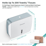 1 x RAW Customer Returns Wall Mounted Bathroom Paper Towel Dispenser, Multi Foldable Wall Mounted Paper Towel Dispenser for Bathroom, Office and Kitchen, No Drilling Installation - RRP €22.76