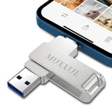 3 x RAW Customer Returns MUXXUE USB Stick Phone 256GB, 3-in-1 Phone USB Stick, Metal Phone Memory Stick for Phone,Pad,OTG Android Cell Phone,PC with iOS,USB 3.0,Type C,Photos Videos copied with one click - RRP €69.9