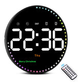 1 x RAW Customer Returns Large Digital Wall Clock with Remote Control, 10 Clock, LED Alarm Clock with Date Day Temperature Timer Countdown 2 Alarms, Non-Ticking for Living Room Office School Fitness - RRP €45.23