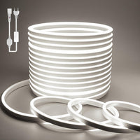 1 x RAW Customer Returns BAGZY White Neon LED Strip 15 Meters 220V Flexible LED Tube Outdoor Waterproof IP65 Bright LED Tapes 120 LED M Lamp String Rope, with Power Supply and Controller - RRP €86.05