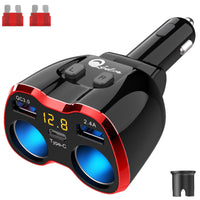 1 x RAW Customer Returns PD3.0 cigarette lighter distributor 150W 12V car adapter USB C car charger 2 multiple socket power supply DC 24V plug splitter with switch 3 USB ports for mobile phone GPS seat heating DashCam Navi - RRP €20.14