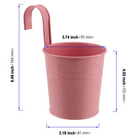 1 x RAW Customer Returns PUCSIQ 4 Piece Flower Pot Removable Hook Flower Pot Hanging with Drainage Hole Metal Hanging Flower Pots for Seedlings Fence Balcony Outdoor Wall Decoration 4 Colors - RRP €9.06