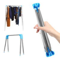 1 x RAW Customer Returns LMYDIDO Clothes Rack Foldable Portable Extendable Clothes Rail Adjustable Travel Clothes Rack Lightweight Clothes Rack for Travel Dance Camping Laundry - RRP €46.22