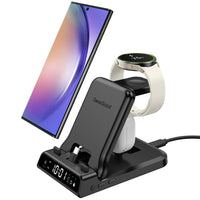 1 x RAW Customer Returns SwanScout Fast Charging Station for Samsung, 25W 3 in 1 Foldable Charger for Samsung S24 S23 S22 A54 A53 A14 , Galaxy Watch 6 5 4 3 - RRP €42.55