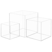 1 x RAW Customer Returns Belle Vous Transparent Methacrylate Boxes Pack of 3 Cubes 3 Different Sizes - Display Case for Collections - Organize Protect from Dust - Action Figures, Miniatures, Toys - RRP €26.26