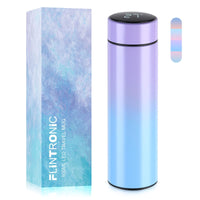 1 x RAW Customer Returns Flintronic Thermos Bottle, 500ml Vacuum Insulated Cup Drinking Bottle Made of 304 Stainless Steel, Water Bottle with LED Touch Screen Temperature Display, Leak-Proof Stainless Steel Drinking Bottle, BPA-Free - RRP €14.11