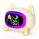 1 x RAW Customer Returns Lemnoi children s  clock, children s alarm clock with night light, battery operated children s sleep trainer with snooze function, 4 brightness levels and colorful light, digital alarm clock for children, boys, girls - RRP €29.99