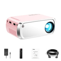 1 x RAW Customer Returns Portable Projector, ksbaby Outdoor Projector, Mini LED Aesthetic Video Projector for Outdoor Portable Movies Compatible with HDMI, USB, Laptop, TV Stick, iOS and Android Phone - RRP €68.99