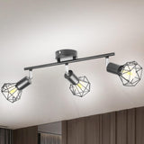 7 x Brand New THSheng LED ceiling light 3 flames black, 350 swivel head ceiling light living room, spot bar ceiling lamp spot wall spotlight, color temperature 5500 K 1980 LM standard E14 socket, with light bulb - RRP €186.48