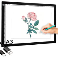 1 x RAW Customer Returns LED light pad A3, ultra-thin LED light table for diamond painting, adjustable brightness, Type-C interface, LED light panel with USB cable, ideal for painting, designing, drawing - RRP €42.65