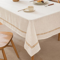 7 x Brand New Tablecloth washable tablecloths table cloth tablecloth table protector washable large 110 x 170 cm rectangular for fabric beige white for party kitchen birthday decoration - RRP €142.8