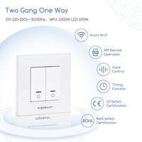 1 x RAW Customer Returns Aigostar Home Automation WiFi Switch, Smart Wall Switch Alexa Voice Control, Two Gang One Way Switch, MAX.2300W LED 690W, White 1 Unit. - RRP €22.61