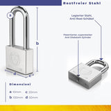 1 x RAW Customer Returns Magmaus PDE 50 Rustproof Heavy Duty Outdoor Padlock Weatherproof - 10mm Anti-Cut Shackle - High Security Protection - Ideal Gate or Shed Lock 50mm - Long Shackle  - RRP €34.5