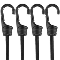 1 x Brand New DSLSQD Pack of 4 bungee ropes with hooks, 45 cm bungee cords, luggage tensioners, expanders with hooks, tension rope, tension straps, high performance rubber bands, elastic bungee cords, for luggage, cargo load securing - RRP €20.4