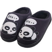 1 x RAW Customer Returns Plush Slippers Women Men Warm Cute Panda Slippers Winter Autumn Girls Indoor Non-slip Slipper Shoes for Boys Girls Black 33 34 EU 34 35 CN - RRP €20.84