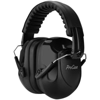 1 x RAW Customer Returns ProCase Hearing Protection Noise Protection Headphones Earmuffs with Noise Reduction Foldable Earmuffs Safety Ear Muffs NRR 28dB Sound Protection for Autism Shooting Sports Hunting Construction - Pure Black - RRP €17.46