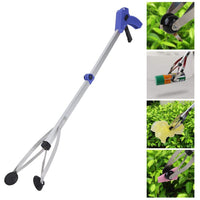 1 x RAW Customer Returns Nobranded Foldable Aluminum Alloy Trash Collector Durable Trash Collector Portable Garbage Collector for Garden Leaves Blue Handle  - RRP €20.4