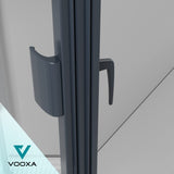 1 x RAW Customer Returns VOOXA balcony door handle made of aluminum for outside 82x49mm, high-quality handle for balcony door or patio door anthracite gray RAL7016  - RRP €10.99