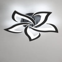 1 x RAW Customer Returns Reserve Modern LED Ceiling Light, 60W 6500LM Creative Petal-Shaped Ceiling Lamp, 6500K Cold White Light Acrylic Ceiling Light, for Bedroom, Living Room, Kitchen Diameter 60cm, Black  - RRP €47.32