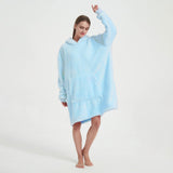 1 x Brand New HiZYNEAT Light Blue Cozy Hoodie Sweatshirt Super Soft Oversize Women Men Plus Size Fluffy Blanket - RRP €37.3