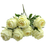 1 x RAW Customer Returns MIJOMA Artificial Rose Bouquet - Premium Quality, Table Decoration, 7 Flowers - 42cm light green  - RRP €18.35