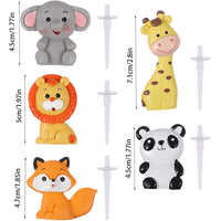 5 x Brand New 5 Pieces Animal Cupcake Toppers, Birthday Cake Topper, Cake Topper, Cake Decoration, Cupcake Toppers, Fox Elephant Panda Giraffe Lion, for Kids Shower Baby Party Birthday - RRP €59.45