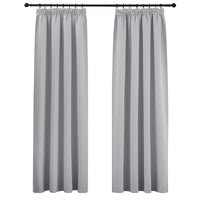 1 x RAW Customer Returns PONY DANCE Blackout Curtains with Gathering Tape Set of 2 H 245 x W 140 cm Curtain Grey Opaque Blackout Curtains Living Room Thermal Curtains Heat Protection Gathering Tape, Silver Grey - RRP €42.95