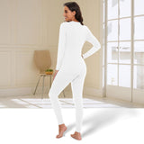 1 x RAW Customer Returns SIHOHAN Women s Thermal Underwear Set, Winter Warm Underwear with Inner Fleece, Ultralight Bottom and Top, Long Functional Underwear, Ski Underwear for Winter, White, S - RRP €24.85