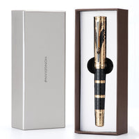 1 x RAW Customer Returns HONG DIAN D5 Qin Dynasty Fountain Pen Black Gold, Fine Nib Piston Filler with Box Set - RRP €55.07