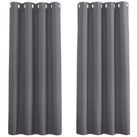 1 x RAW Customer Returns PONY DANCE panel curtains for small windows, 2 pieces, H 114 x W 132 cm, short curtain, gray, opaque, bistro curtain, kitchen blackout curtains with eyelets - RRP €29.08