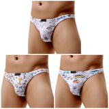 1 x Brand New Casey Kevin Thong String Men s Cotton Briefs Flowers Breathable Men Underwear T-Back Thong - RRP €27.6