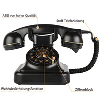 1 x RAW Customer Returns Sangyn Retro Landline Telephones Classic Retro Telephone with Rotary Dial Adjustable Volume Vintage Nostalgia Telephone for Home Office Decoration, Black - RRP €57.46